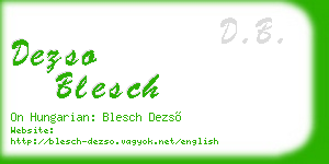 dezso blesch business card